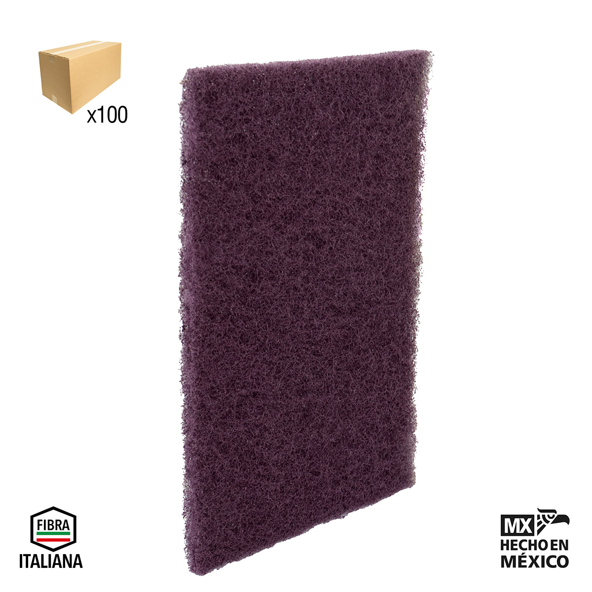 ALMOHADILLA DE FIBRA PRO VINO TINTO (GRUESO) (CAJA BULK 100 pzas sin bolsa - Precio x Caja)