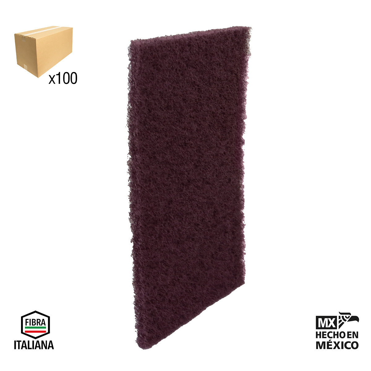 ALMOHADILLA DE FIBRA PRO MARRON (MEDIUM) 6"x9" (CAJA BULK 100 pzas sin bolsa - Precio x Caja)