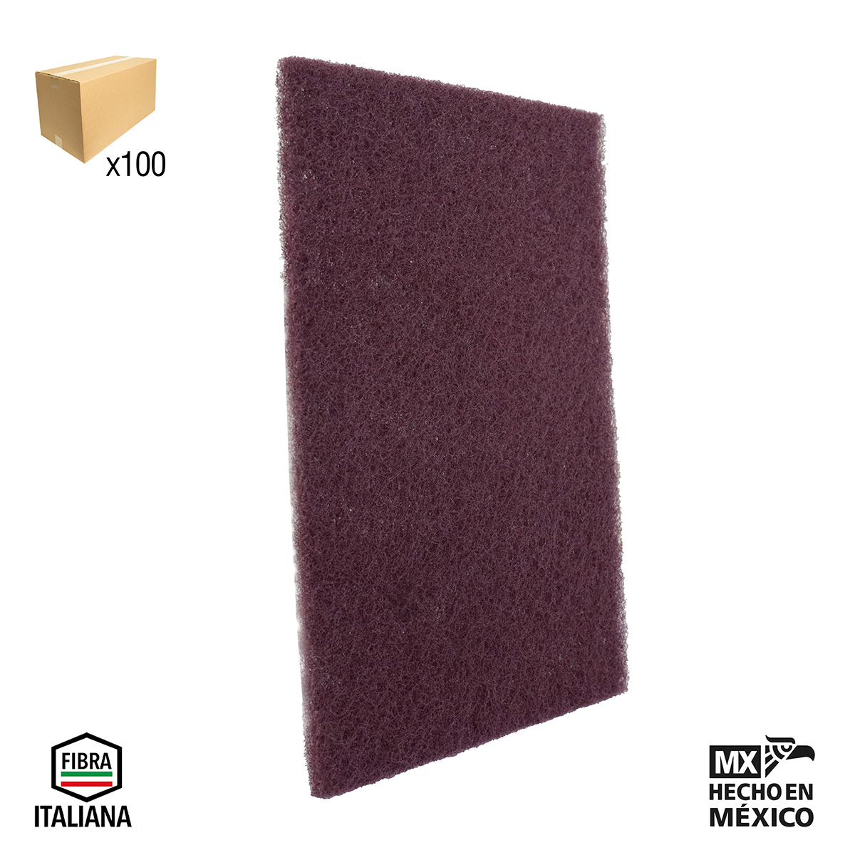 ALMOHADILLA DE FIBRA PRO MARRON (MUY FINO) 6"x9" (CAJA BULK 100 pzas sin bolsa - Precio x Caja)