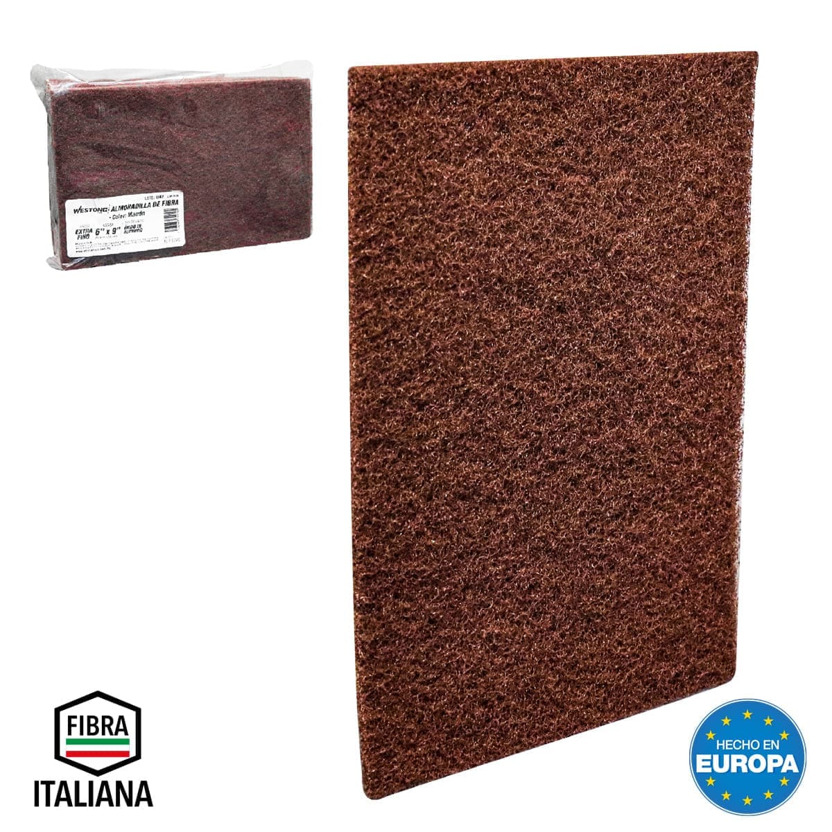 ALMOHADILLA DE FIBRA IND MARRON (MUY FINO) 6" X 9" (PRECIO X PIEZA - BOLSA C/10)