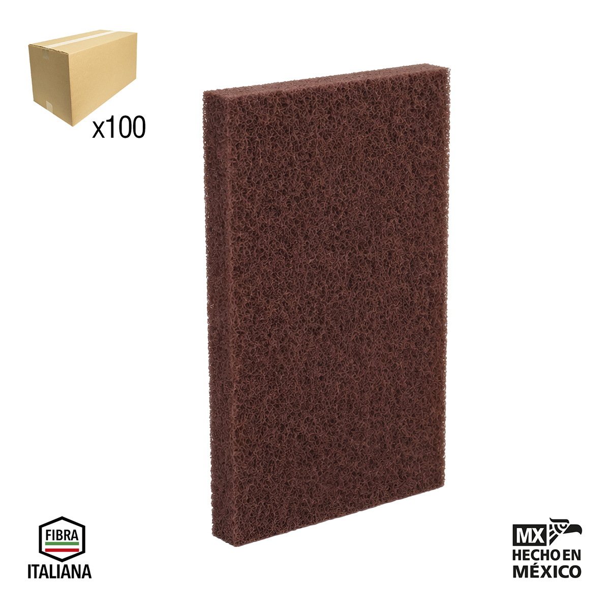 ALMOHADILLA DE FIBRA MARRON OSCURO HD (MUY FINO) 6"x9" (CAJA BULK 100 pzs sin bolsa - Precio x Caja)