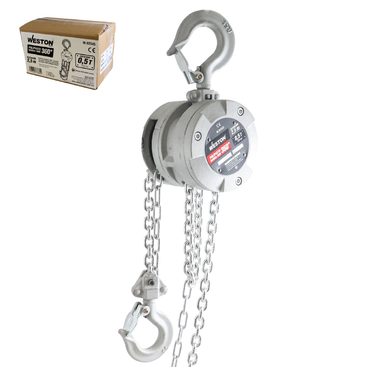 POLIPASTO MANUAL MINI 360° D/ALUMINIO ELEVACION 3M 500KG