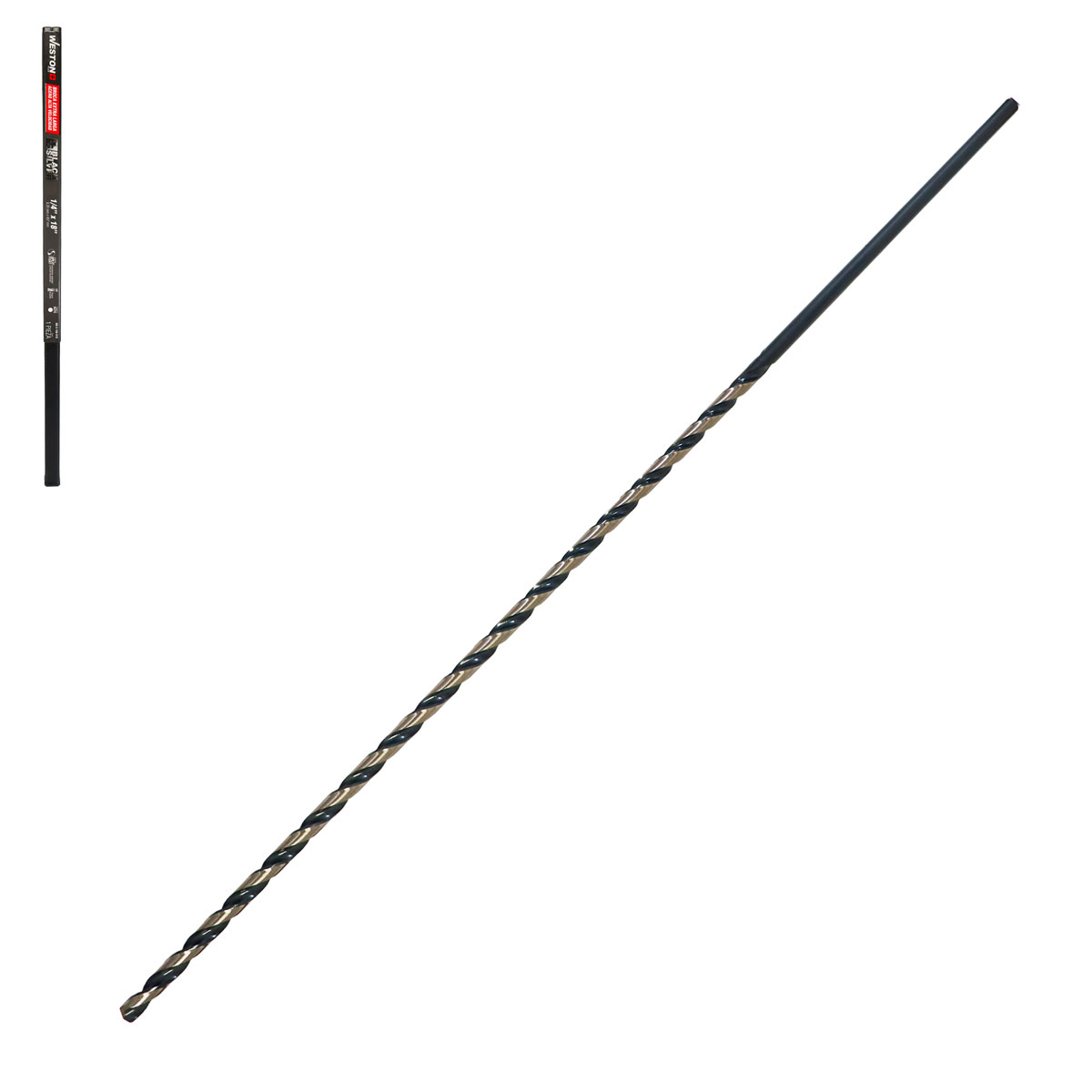 BROCA EXTRA LARGA AAV 1/4" x 18" WP BLACK & SILVER