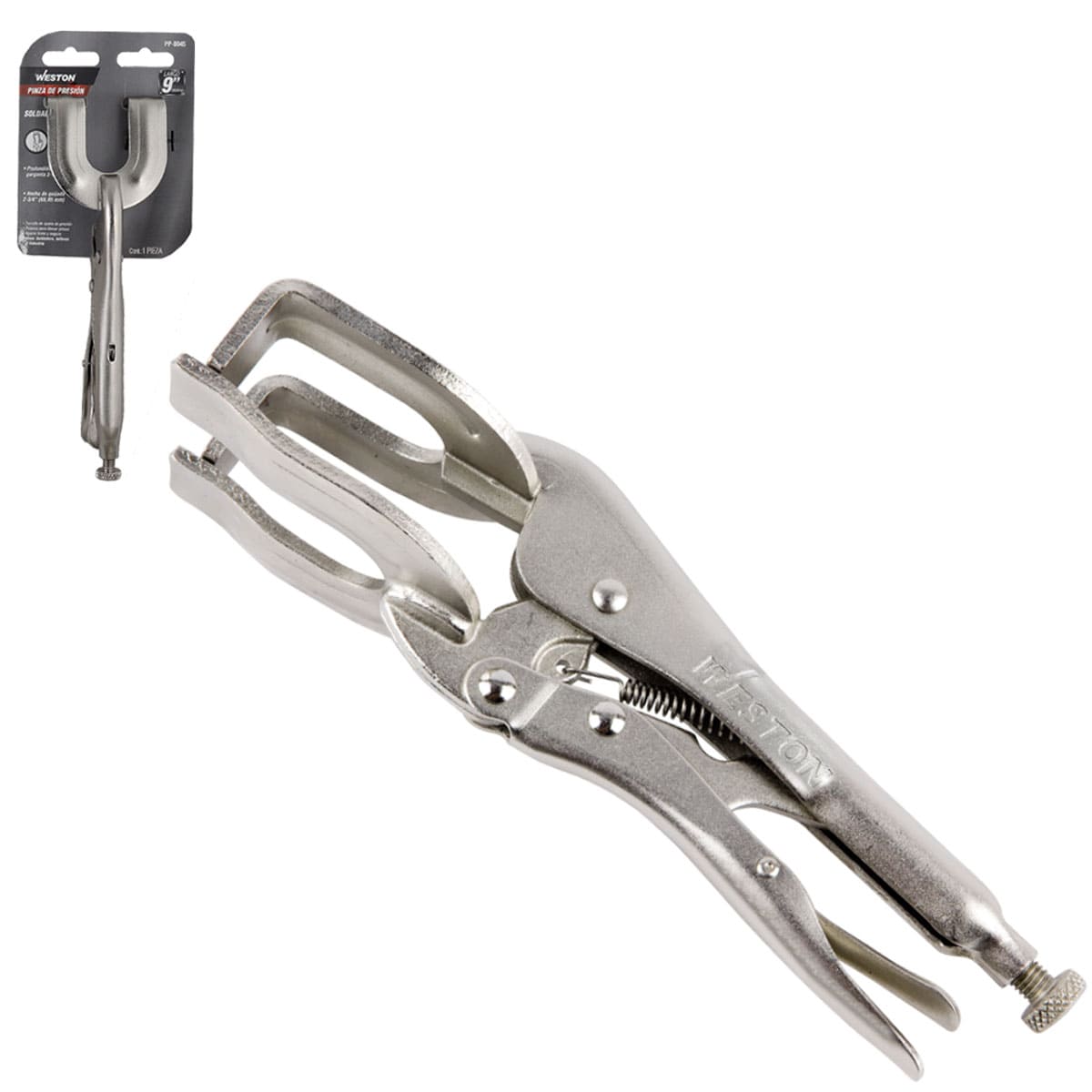 PINZA DE PRESION SOLDADORA 9'' (9R) (CAJA C/3 PZAS - PRECIO X PIEZA)