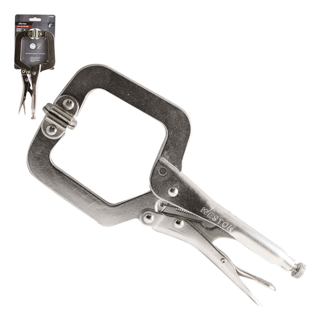 PINZA DE PRESION TIPO C C/MORDAZA AJUSTABLE 9'' (9SP) (CAJA C/6 PZAS - PRECIO X PIEZA)