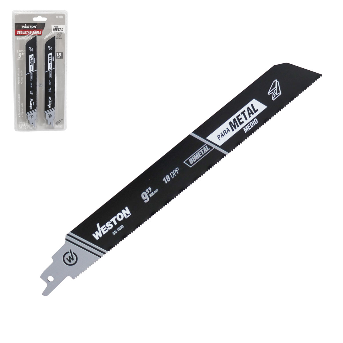 SEGUETA SABLE BIMETALICA 9" 18DPP (JGO C/10 PZS)