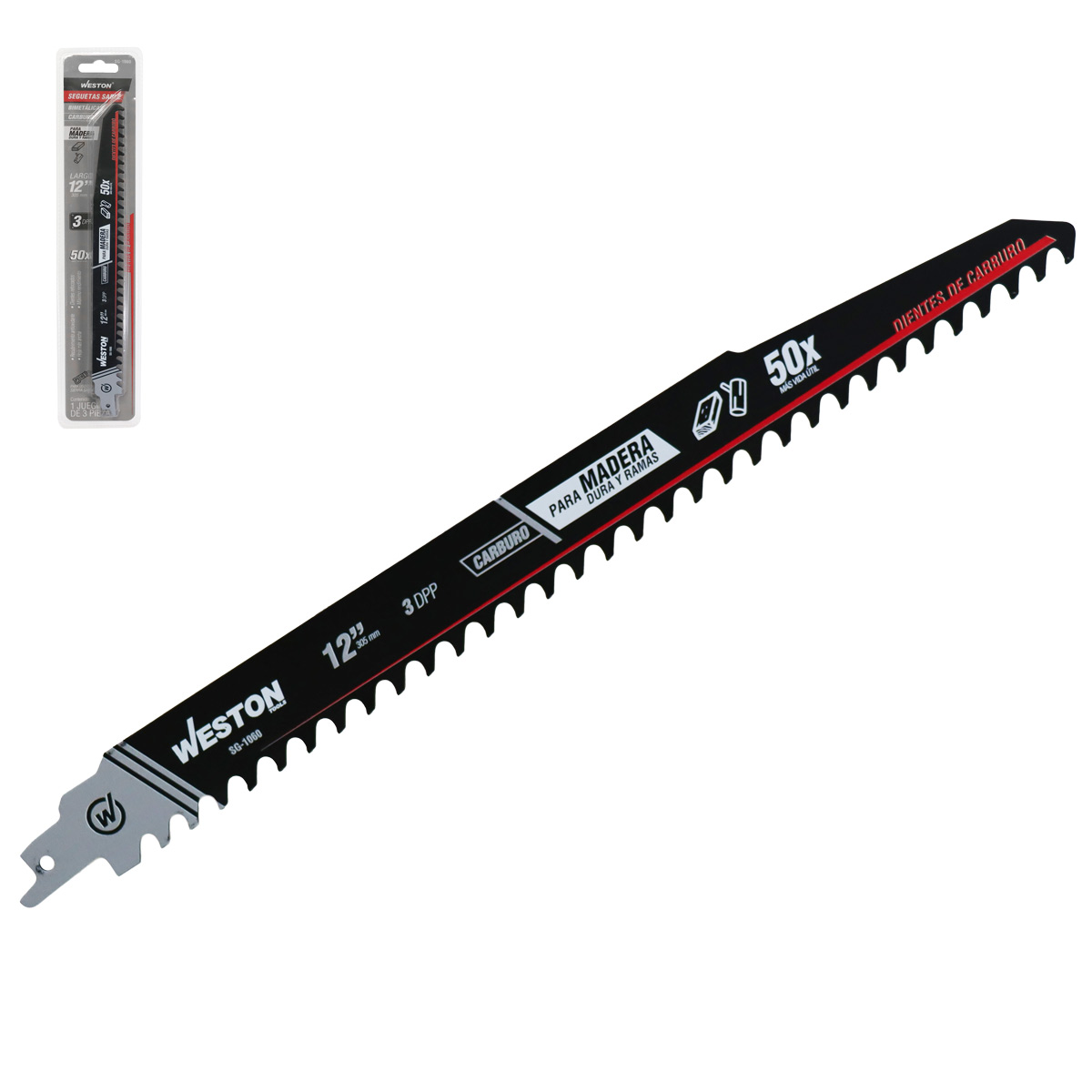 SEGUETA SABLE DE CARBURO 12" 3TDPP (JGO C/3 PZS)