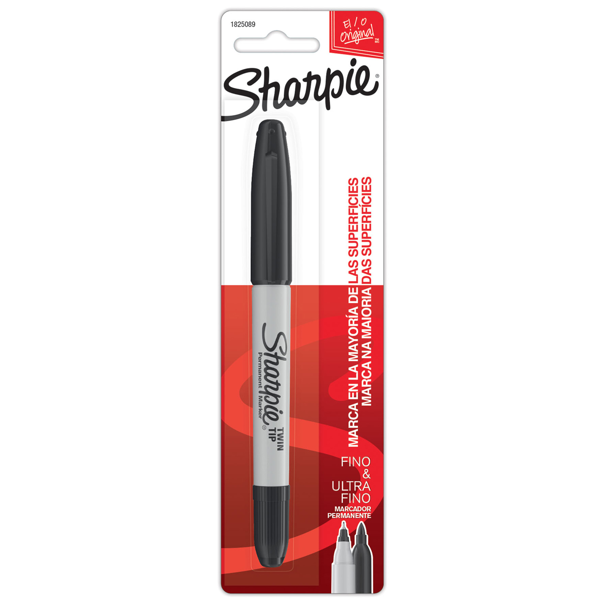 MARCADOR PERMANENTE SHARPIE TWIN TIP DOBLE PUNTA NEGRO (BLISTER C/1 PZS - PRECIO X BLISTER)