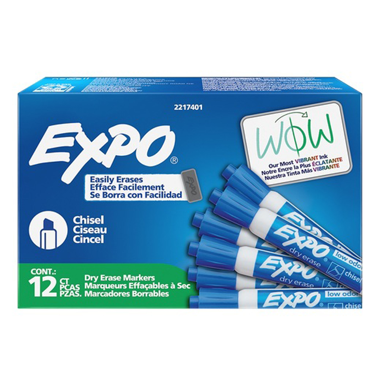 MARCADOR PIZARRON EXPO LOW ODOR PUNTA CINCEL AZUL (PRECIO X PZA - CAJA C/12)
