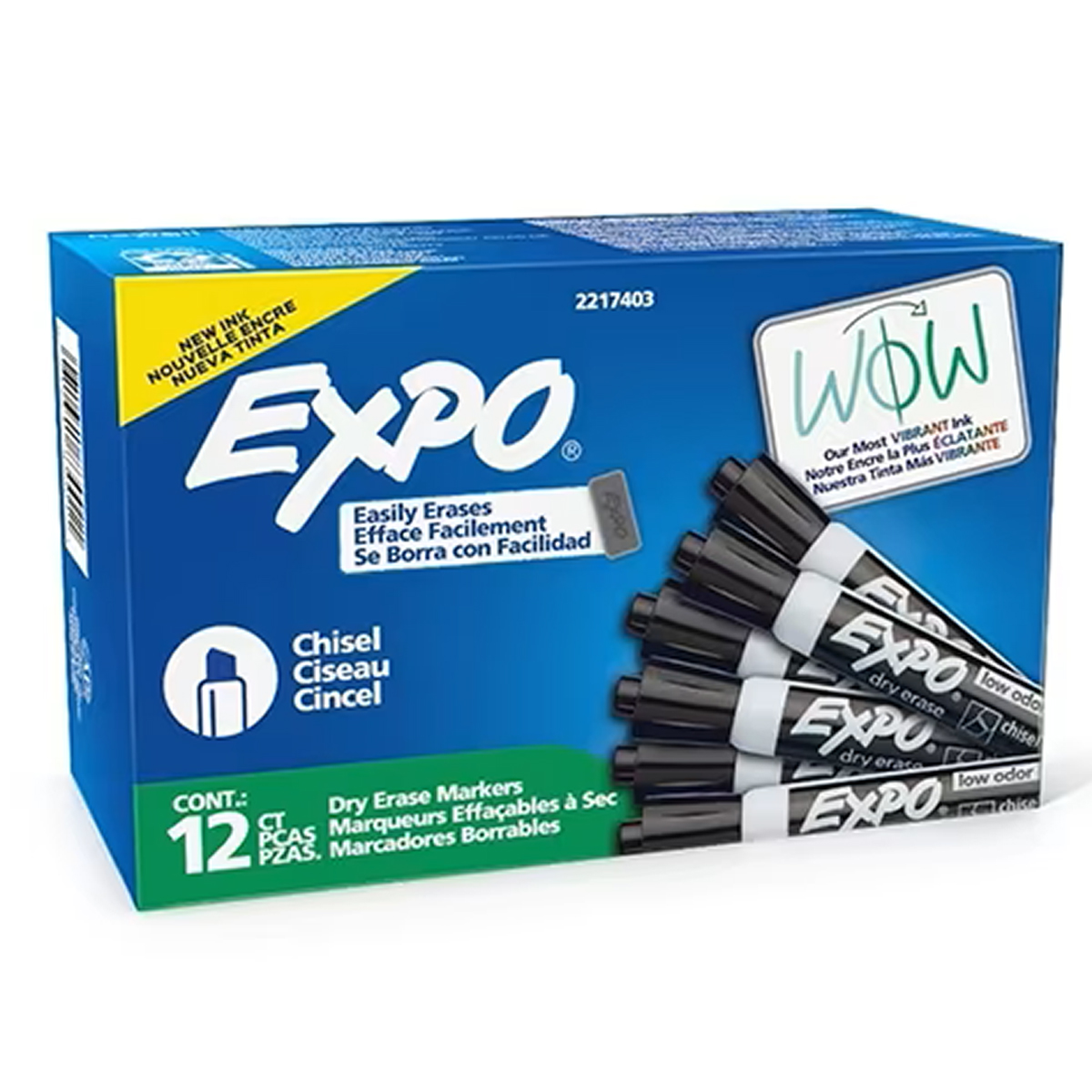 MARCADOR PIZARRON EXPO LOW ODOR PUNTA CINCEL NEGRO (PRECIO X PZA - CAJA C/12)