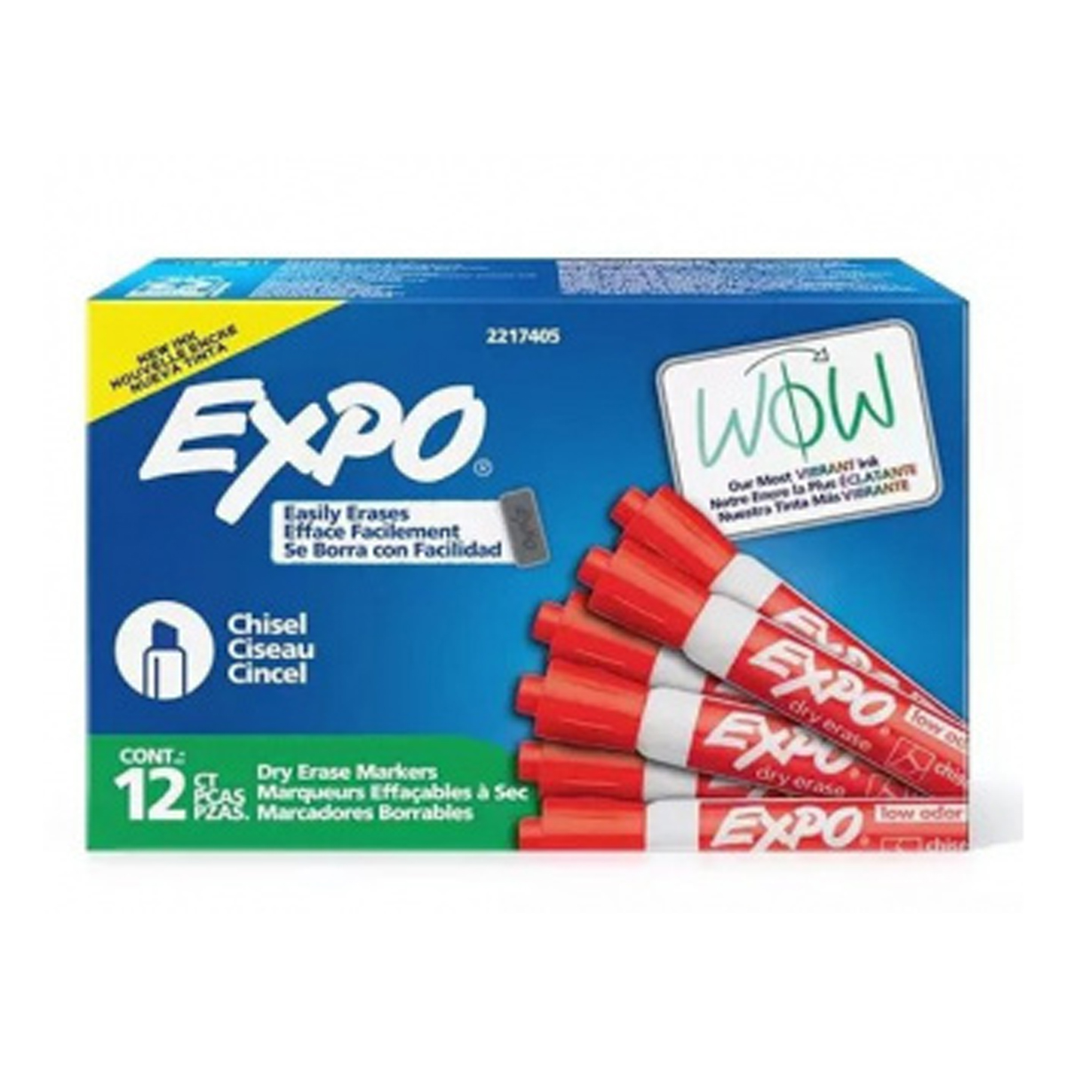 MARCADOR PIZARRON EXPO LOW ODOR PUNTA CINCEL ROJO (PRECIO X PZA - CAJA C/12)