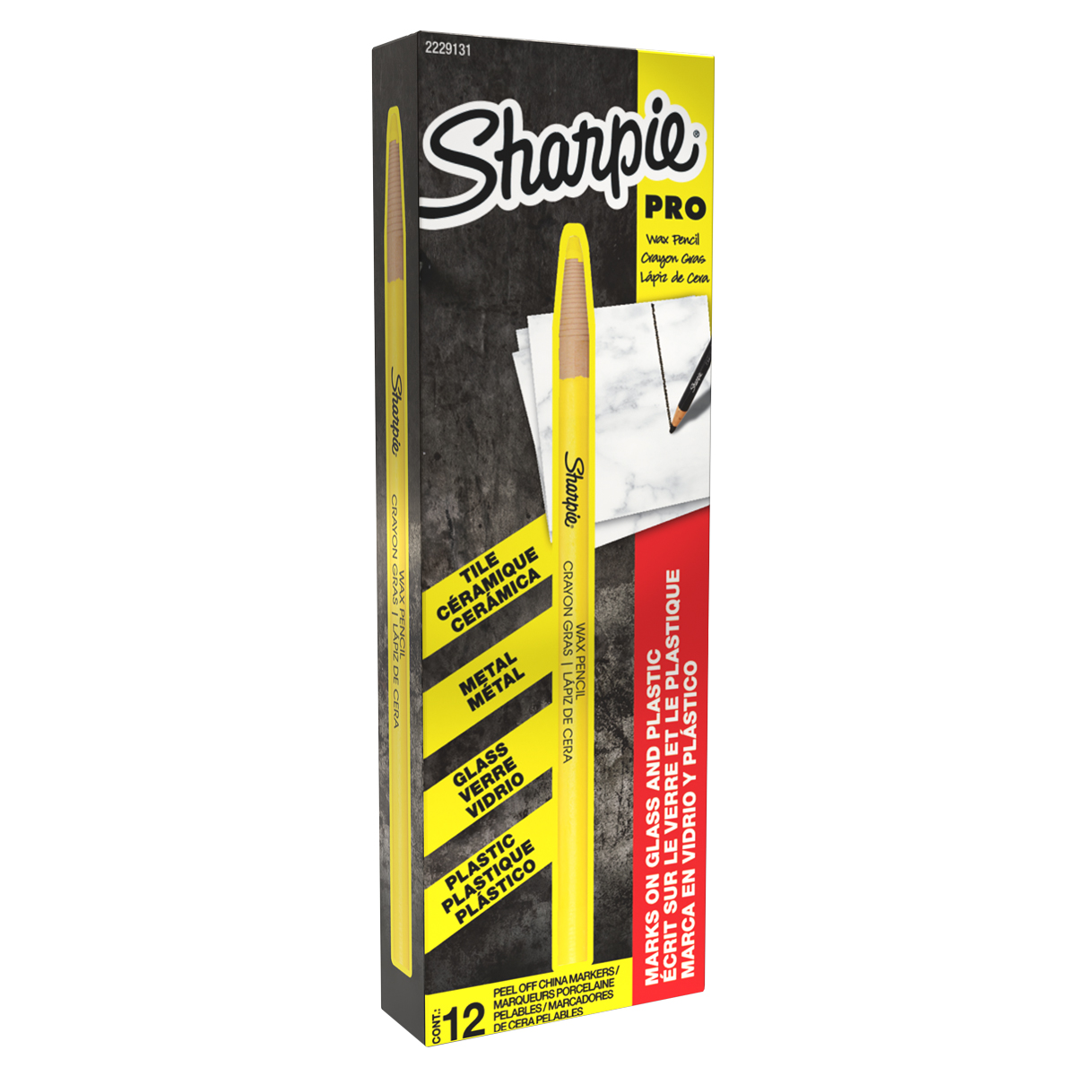 LAPIZ GRASO SHARPIE CHINA MARKER PEEL-OFF AMARILLO (PRECIO X PZA - CAJA C/12)