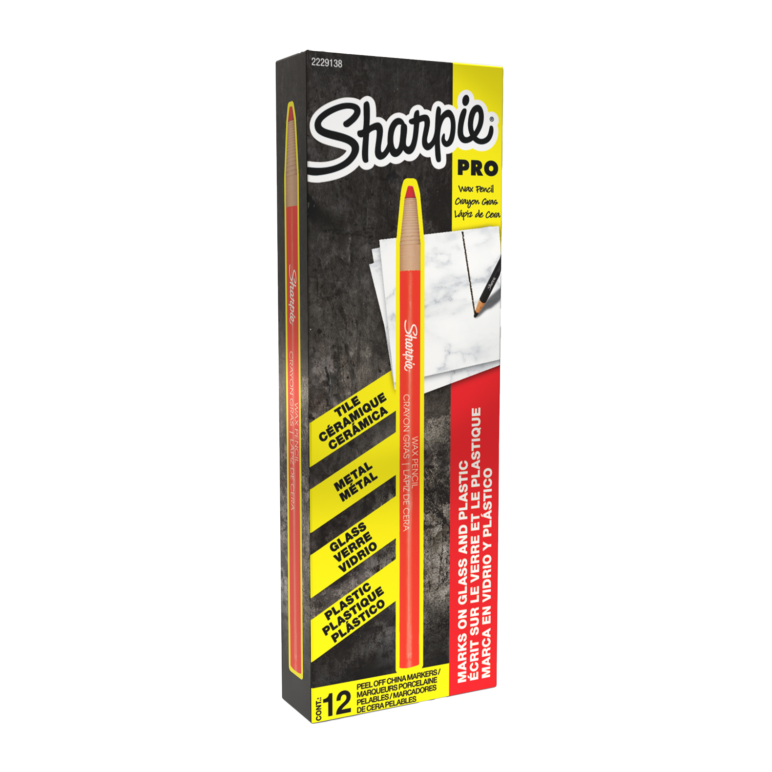 LAPIZ GRASO SHARPIE CHINA MARKER PEEL-OFF ROJO (PRECIO X PZA - CAJA C/12)