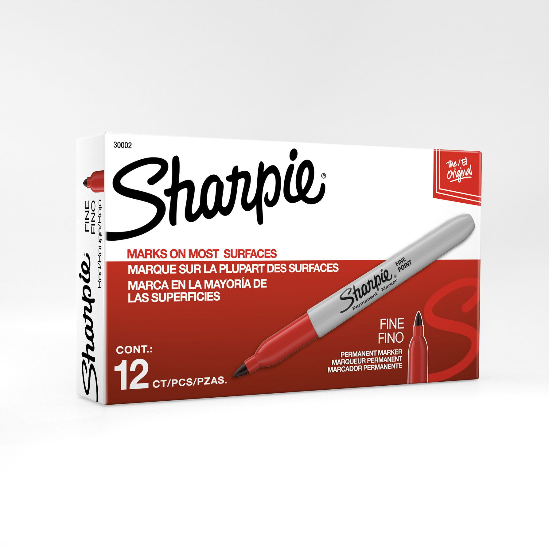 MARCADOR PERMANENTE SHARPIE PUNTA FINA ROJO (PRECIO X PZA - CAJA C/12)