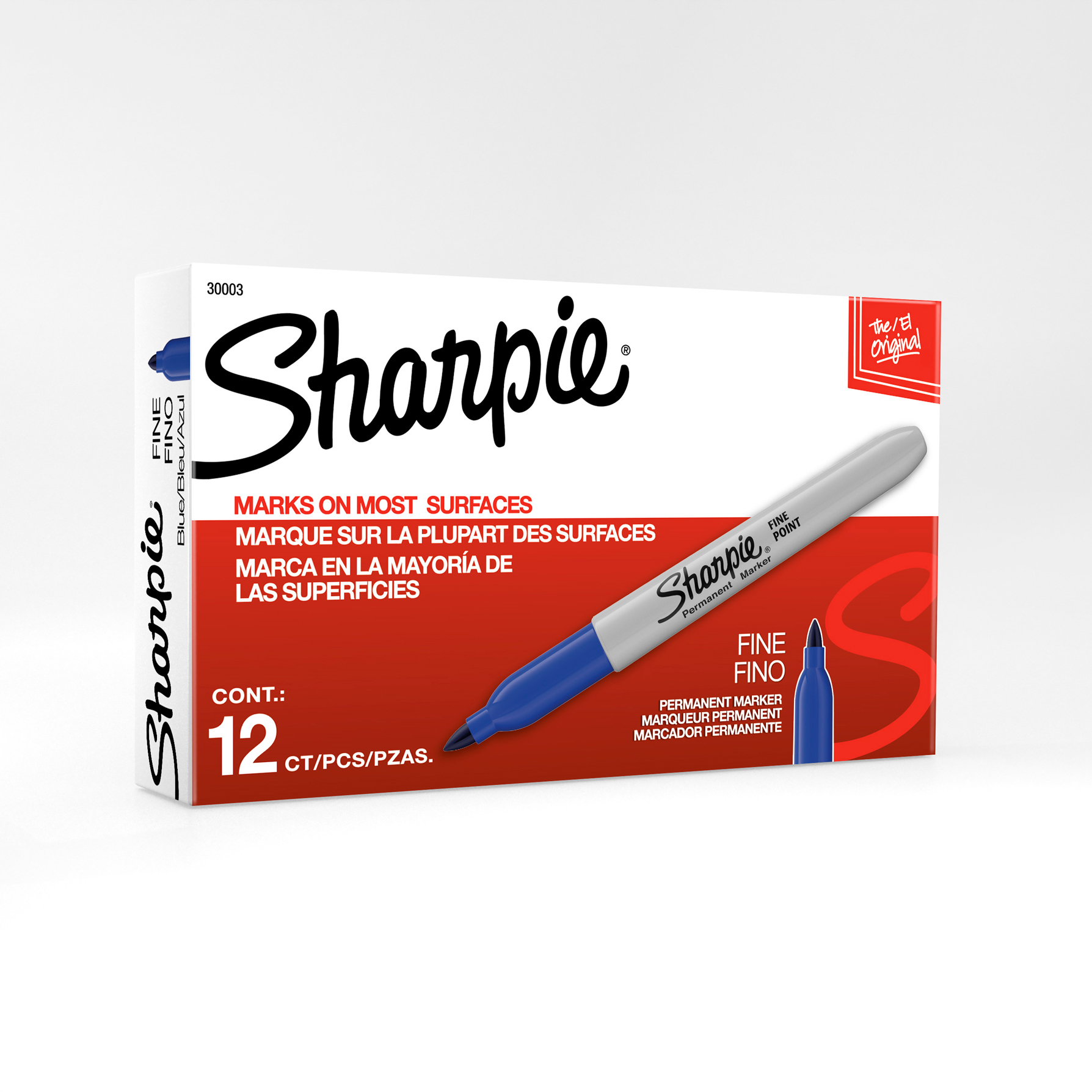 MARCADOR PERMANENTE SHARPIE PUNTA FINA AZUL (PRECIO X PZA - CAJA C/12)