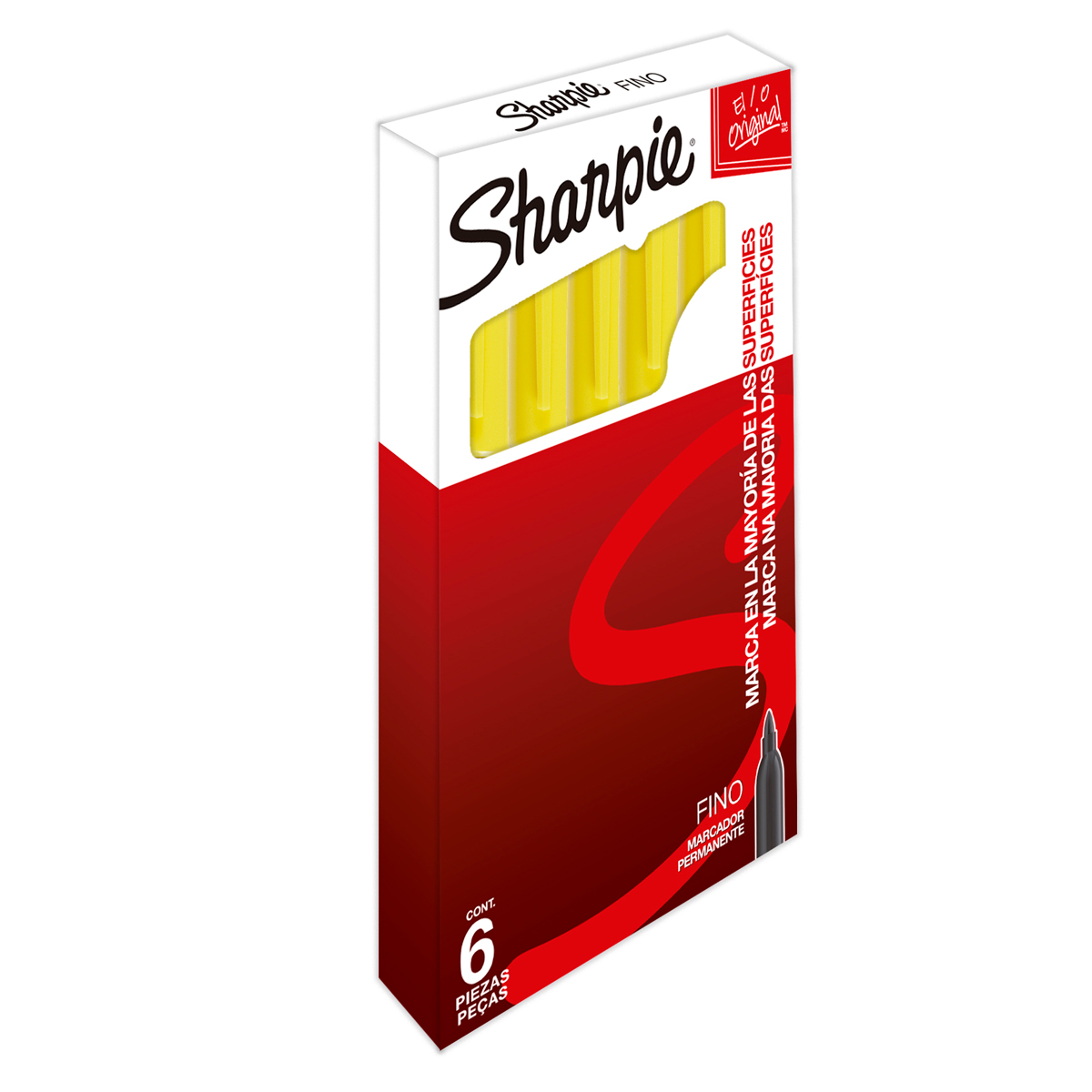 MARCADOR PERMANENTE SHARPIE PUNTA FINA AMARILLO (PRECIO X PZA - CAJA C/6)