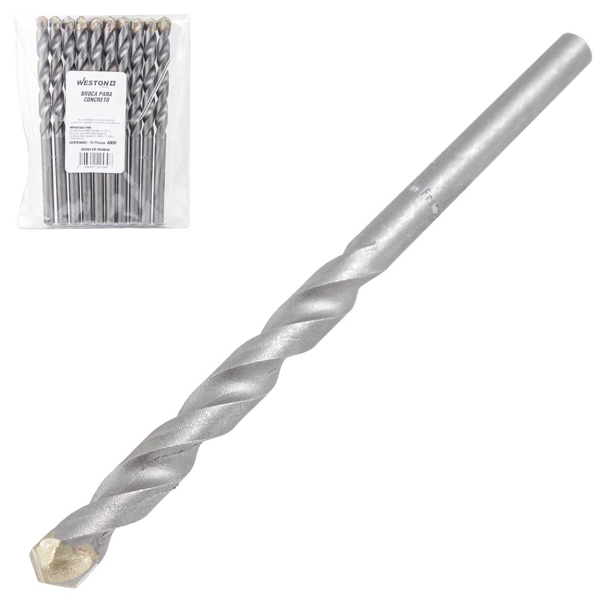 BROCA WP CONCRETO 1/4" X 6" (Precio x pieza - Empaque c/10 pzas)