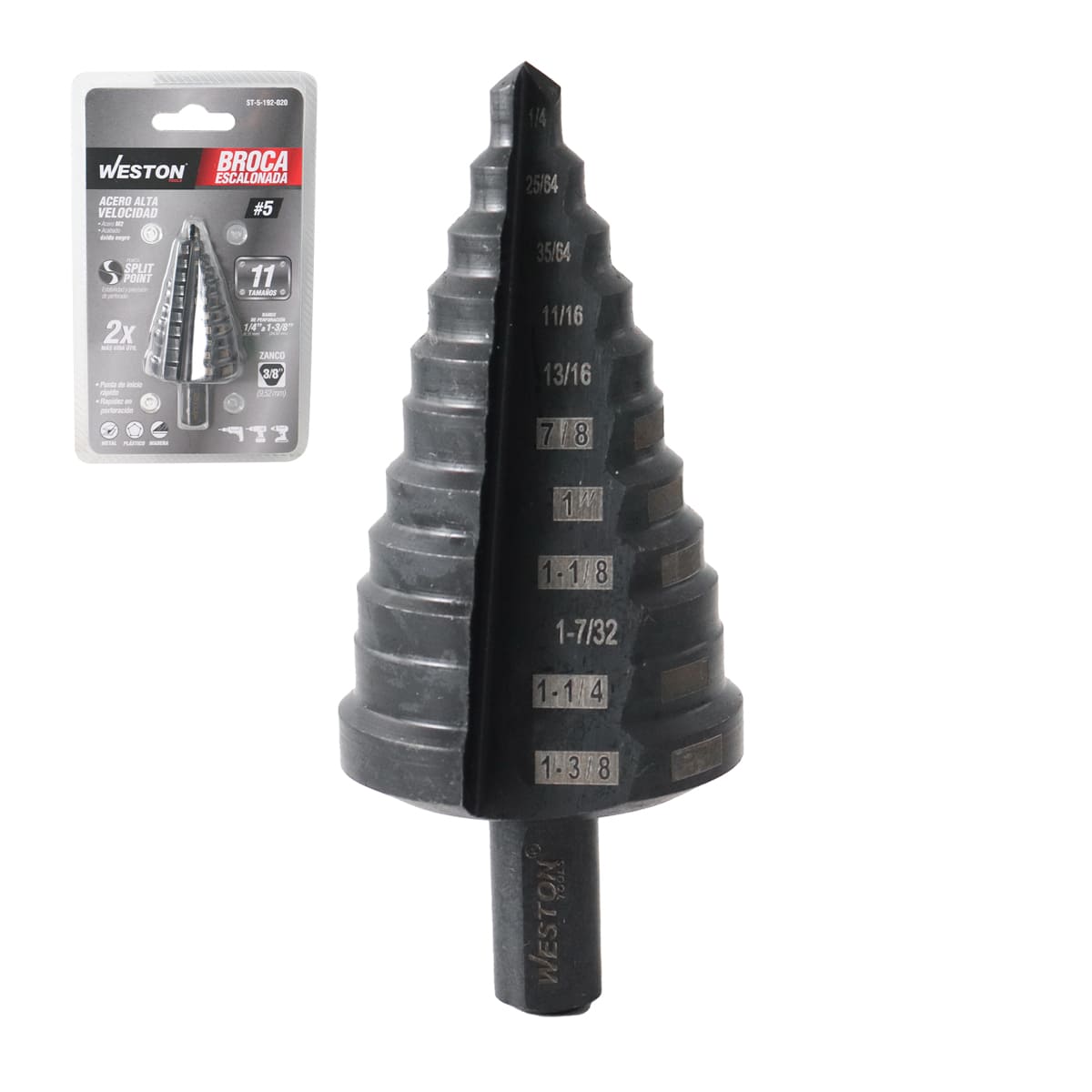 BROCA ESCALONADA M2 #5 1/4'' - 1-3/8''