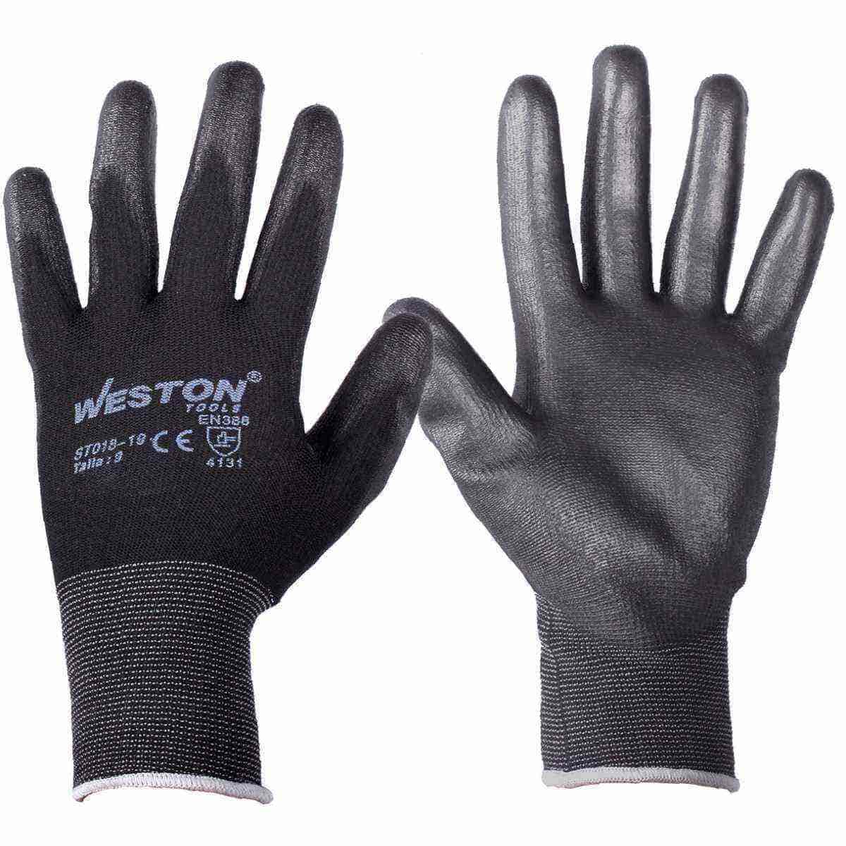 GUANTE NYLON NORMAL C/PU 13G NEGRO 9 (Precio x par - Empaque c/10 pares)