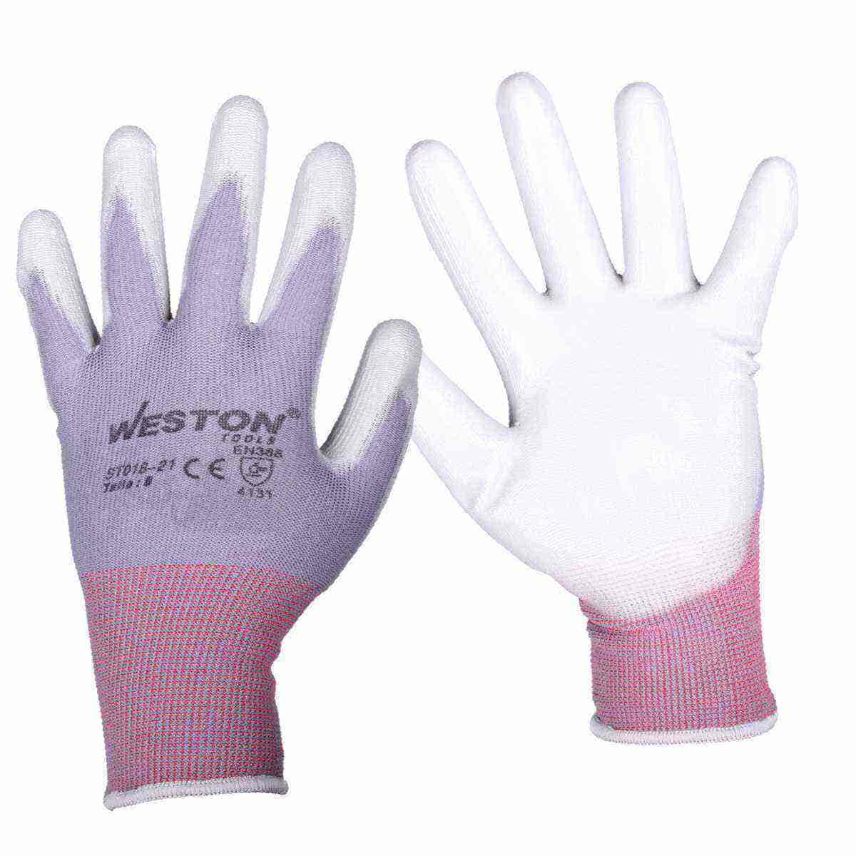GUANTE NYLON C/PU 13G C/PALMA GRIS 8 (Precio x par - Empaque c/10 pares)