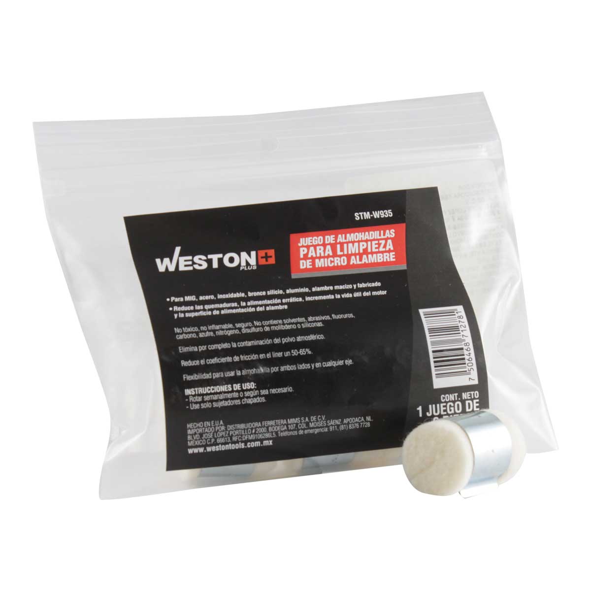 ALMOHADILLA PARA LIMPIEZA DE MICRO ALAMBRE 6 PZAS (P/ALUMINIO)