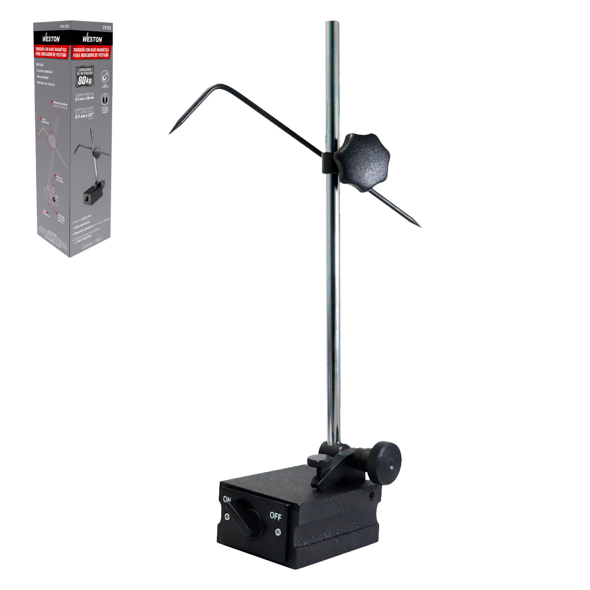 TRUSQUIN C/BASE MAGNETICA P/INDICADOR D/PESTAÑA CAP. RETENCION 80 KG