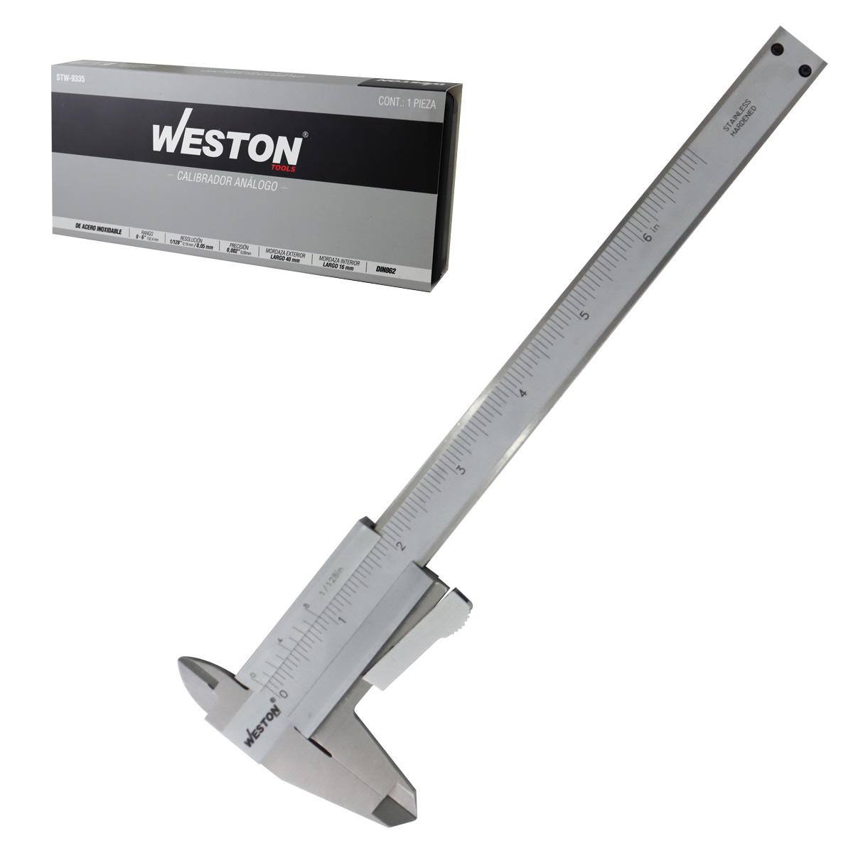 CALIBRADOR VERNIER ACERO INOX. 6"
