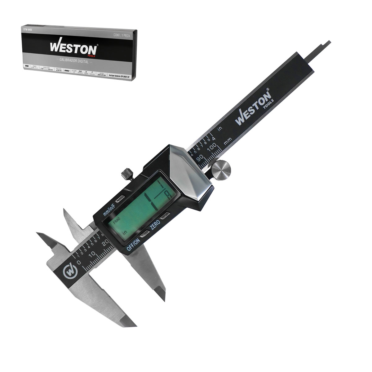 CALIBRADOR DIGITAL MINI ACERO INOX. 4"
