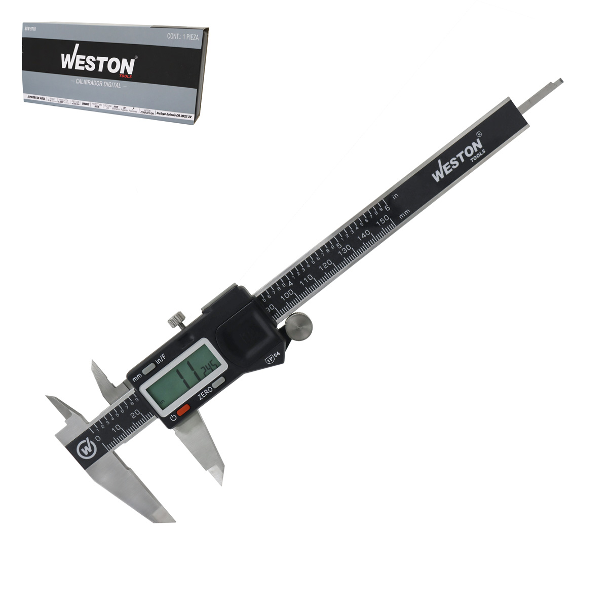CALIBRADOR DIGITAL IP54 A PRUEBA DE AGUA 6" MM/PULGADAS / SALIDA DE DATOS