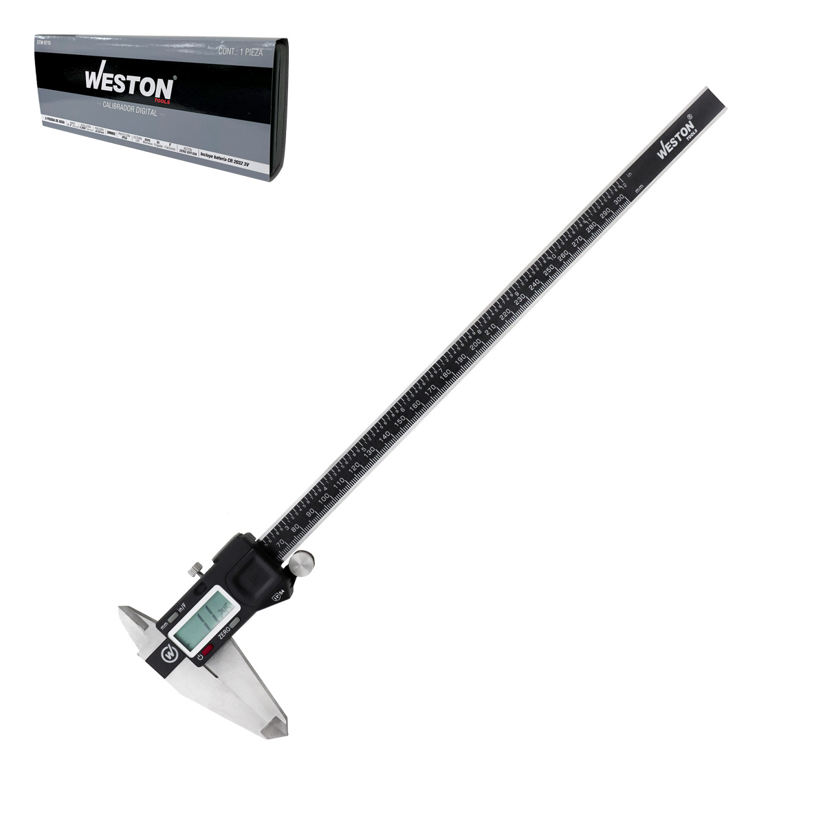 CALIBRADOR DIGITAL IP54 A PRUEBA DE AGUA 12" MM/PULGADAS / SALIDA DE DATOS