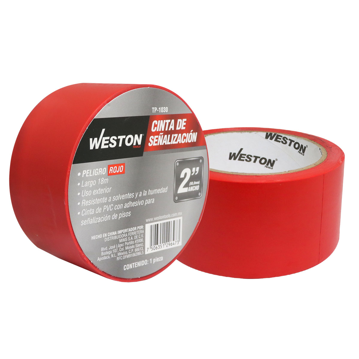 CINTA DE SEÑALIZACION ROJA 2" (50mm) X 18M (PRECIO X PIEZA)