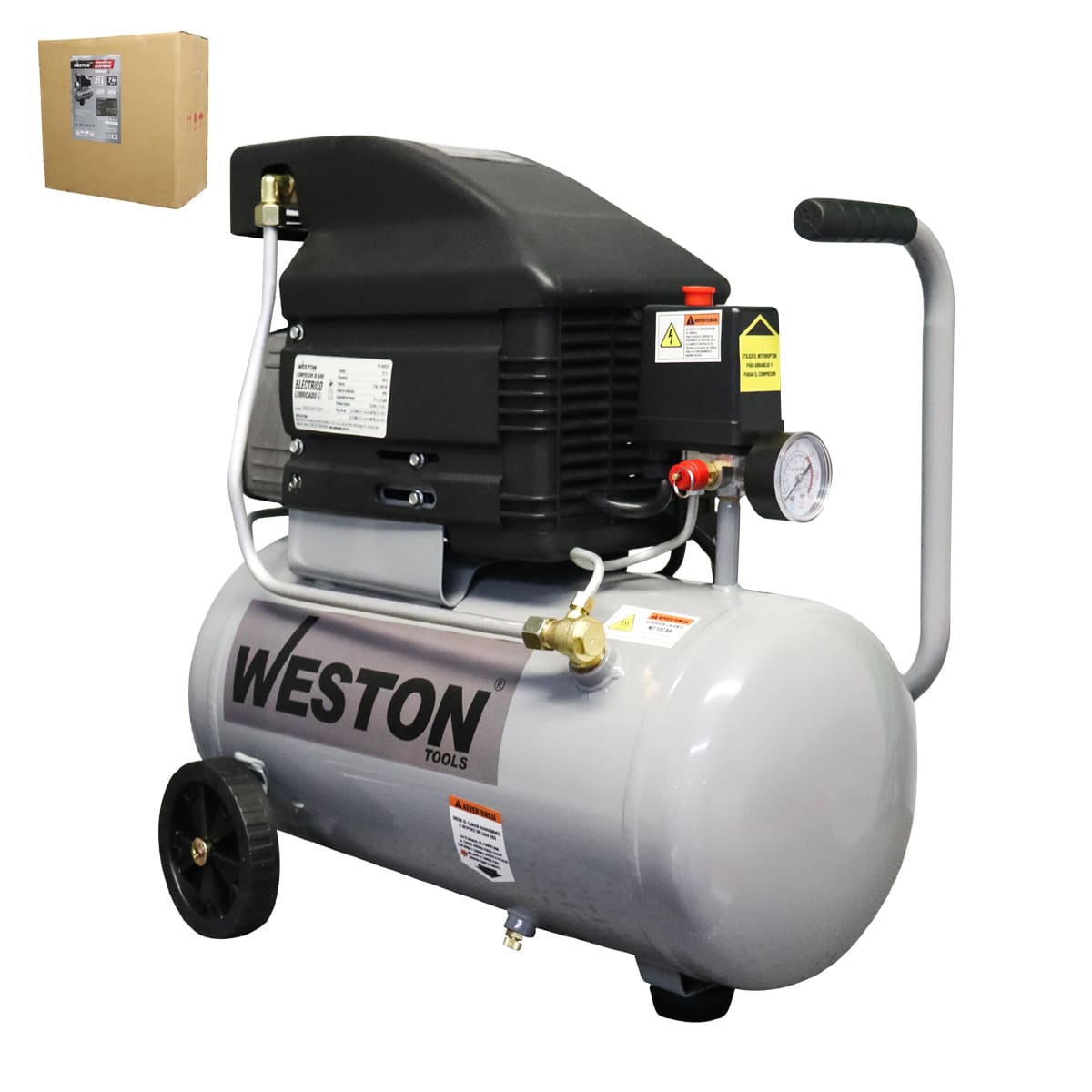 COMPRESOR D/AIRE DIRECTO LUBRICADO MOTOR 2HP CAP. 24 L 127V