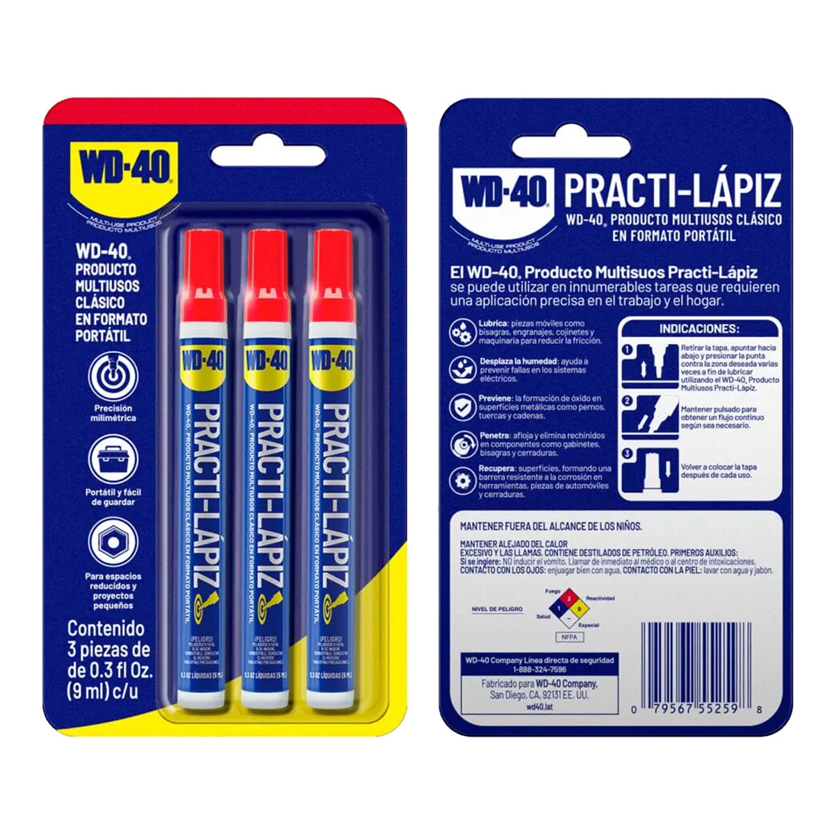 WD-40 PRACTI LAPIZ DE PRECISION LUBRICANTE MULTIUSOS - TIRA DE IMPULSO (Precio x Pieza - Emp c/24 pz
