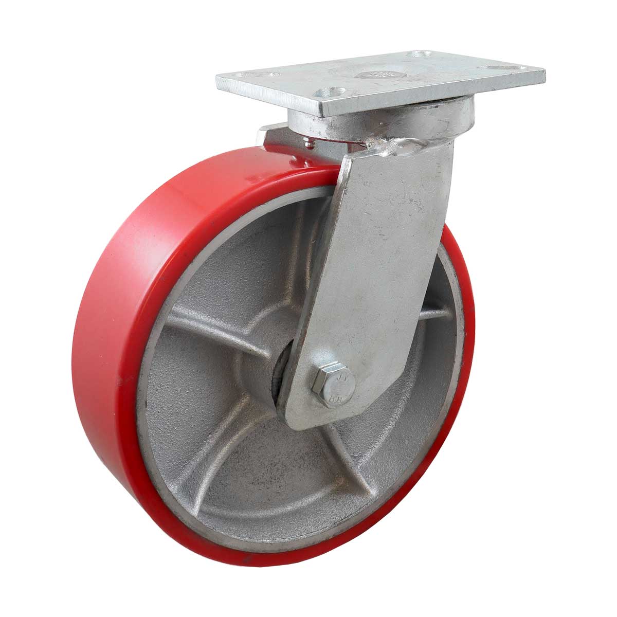 RODAJA FIERRO VACIADO C/PU ROJA GIR. 10" X 3" (254*75MM)