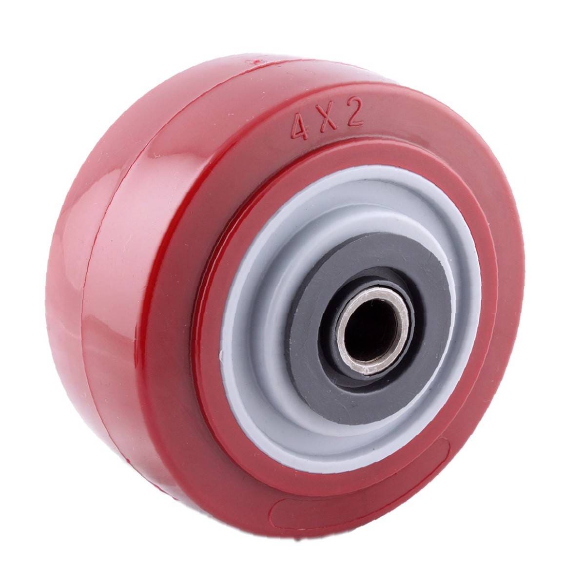 RUEDA MARRON PU 4X2" C/BALERO Y 2 CUBIERTAS PLASTICAS