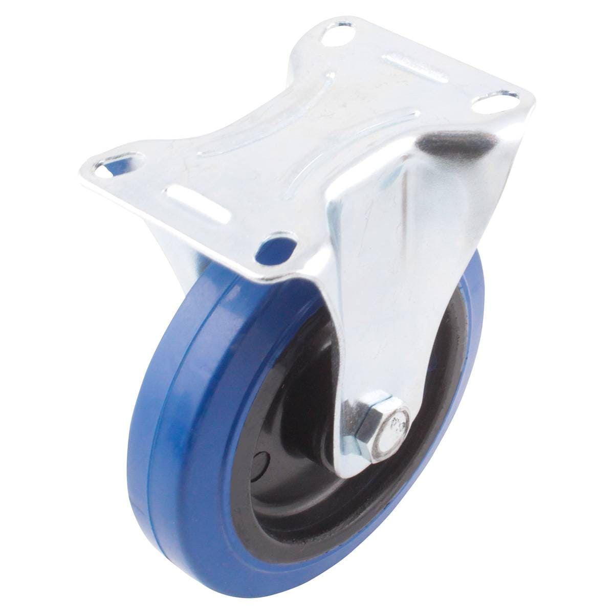 RODAJA FIJA DE GOMA AZUL 3" x 1-1/4"