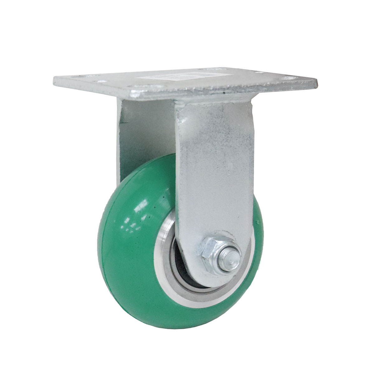 RODAJA PU VERDE C/ALUMINIO FIJA 4X2"