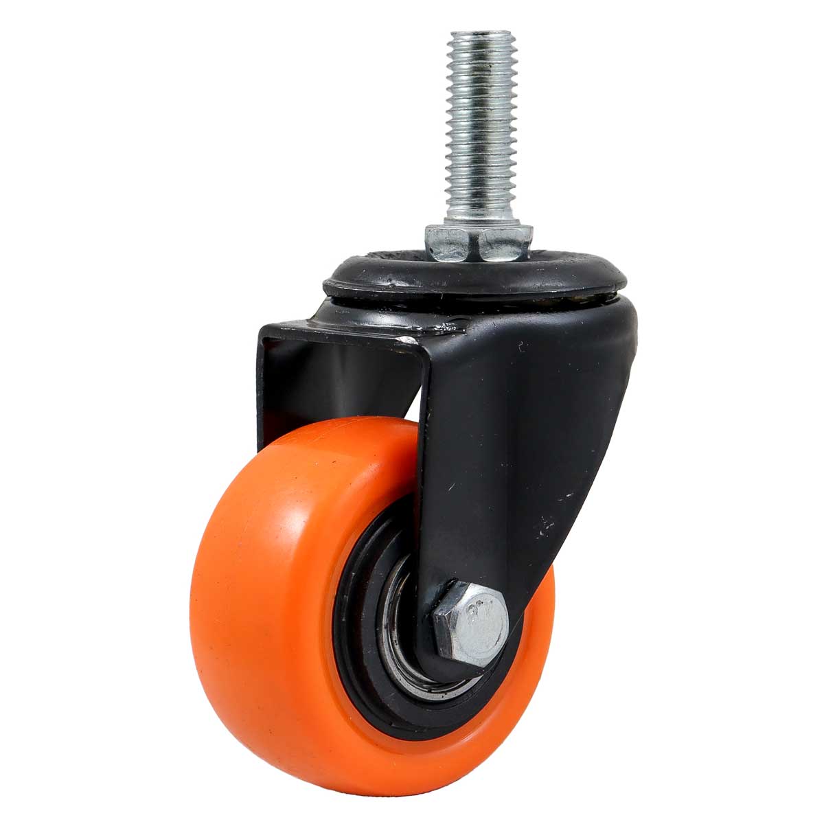 RODAJA NARANJA PU GIR. C/ESPIGA ROSCADA 4" x 1-1/4"