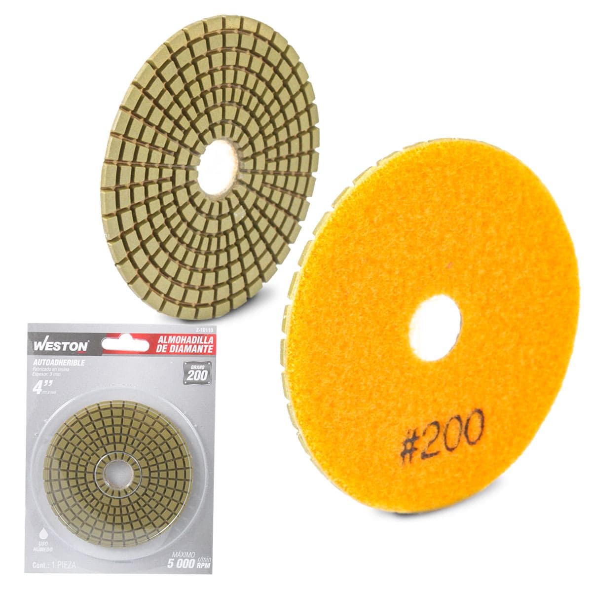 ALMOHADILLA DE DIAMANTE PARA PULIDO 4'' G200