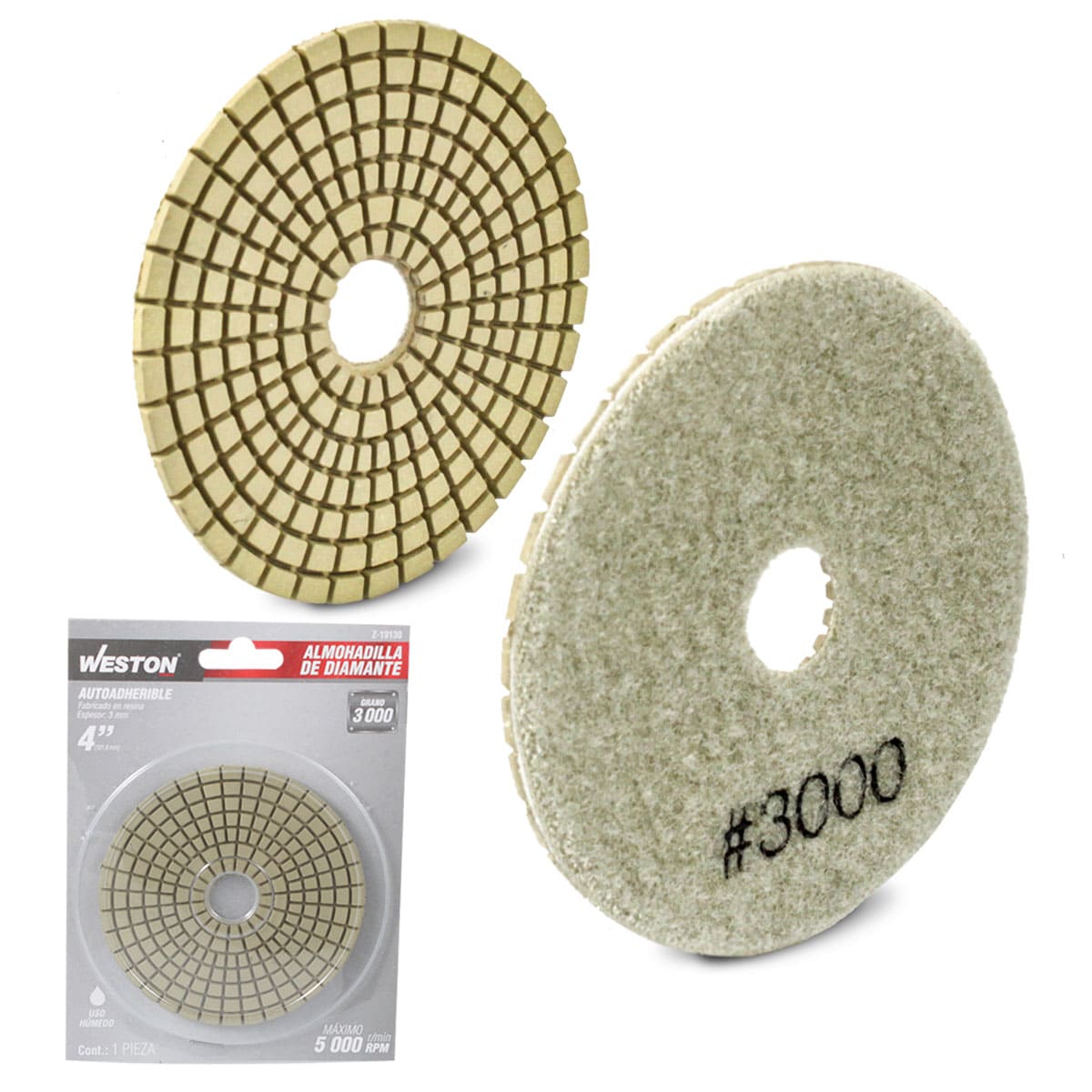 ALMOHADILLA DE DIAMANTE PARA PULIDO 4'' G3000