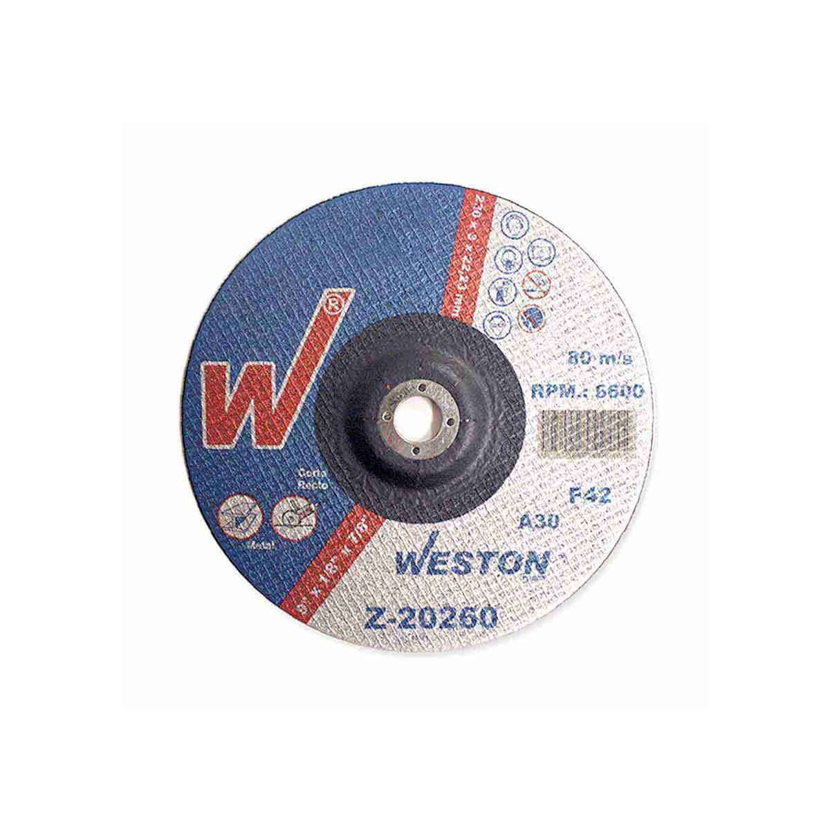 DISCO D/CORTE P/METAL 9" x 1/8"(3.17) x 7/8" F42 (Emp. c/5 Pzas - Precio x Pza)