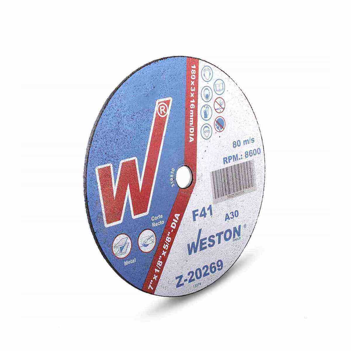DISCO D/CORTE P/METAL 7" x 1/8"(3.17) x 5/8" F41 P/SIERRA CIRCULAR (Emp. c/5 Pzas - Precio x Pza)