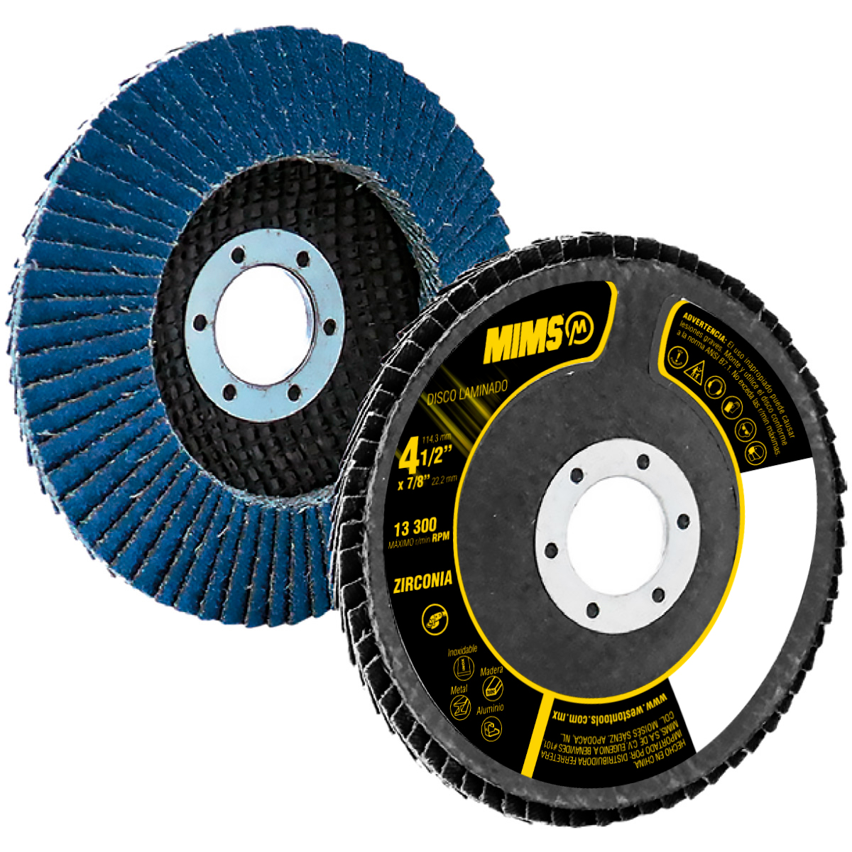 DISCO LAMINADO MIMS 4-1/2" X 7/8" G80 (Z-VERDE)