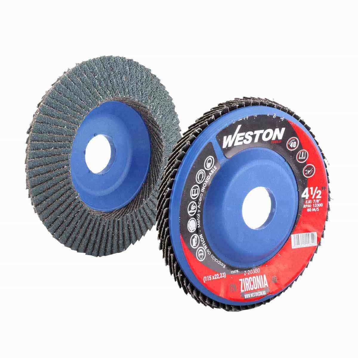 DISCO LAM.ZIRC.C/NYLON  4.5" X7/8"Z120 (Precio x pieza - Empaque c/10 pzas)