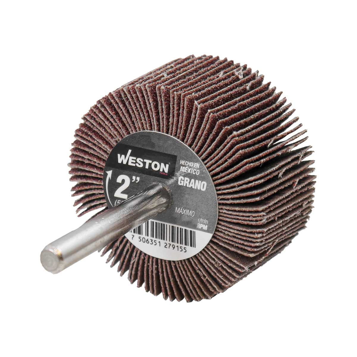 RUEDA FLAP C/VASTAGO  G60 2 X 1 X 1/4 (Precio x pieza - Empaque c/10 pzas)