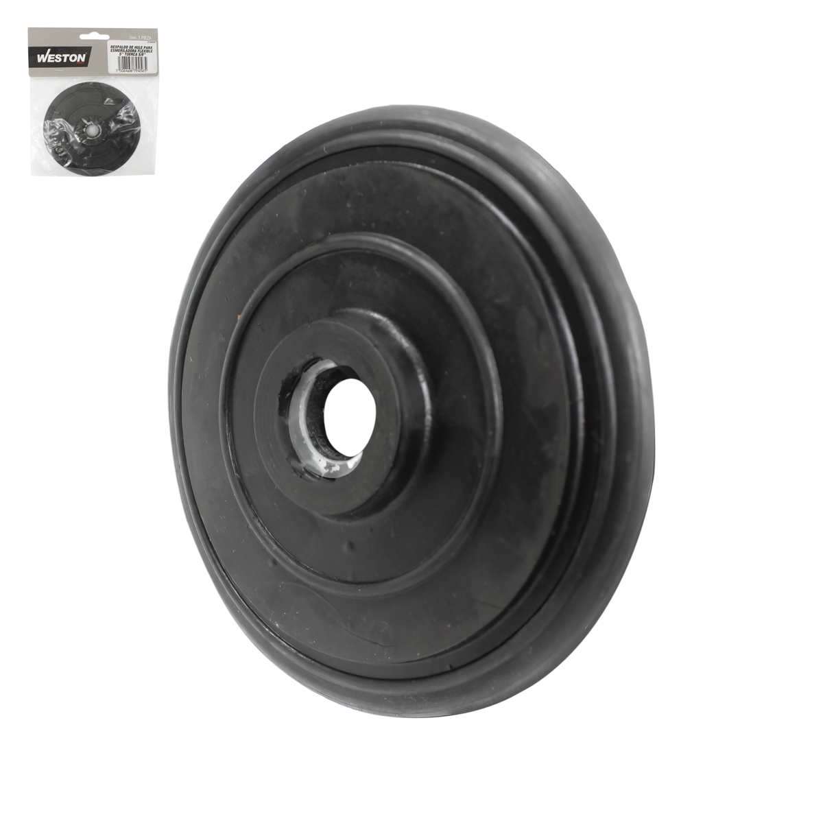 RESPALDO DE HULE PARA ESMERILADORA FLEXIBLE 5" TUERCA 5/8"