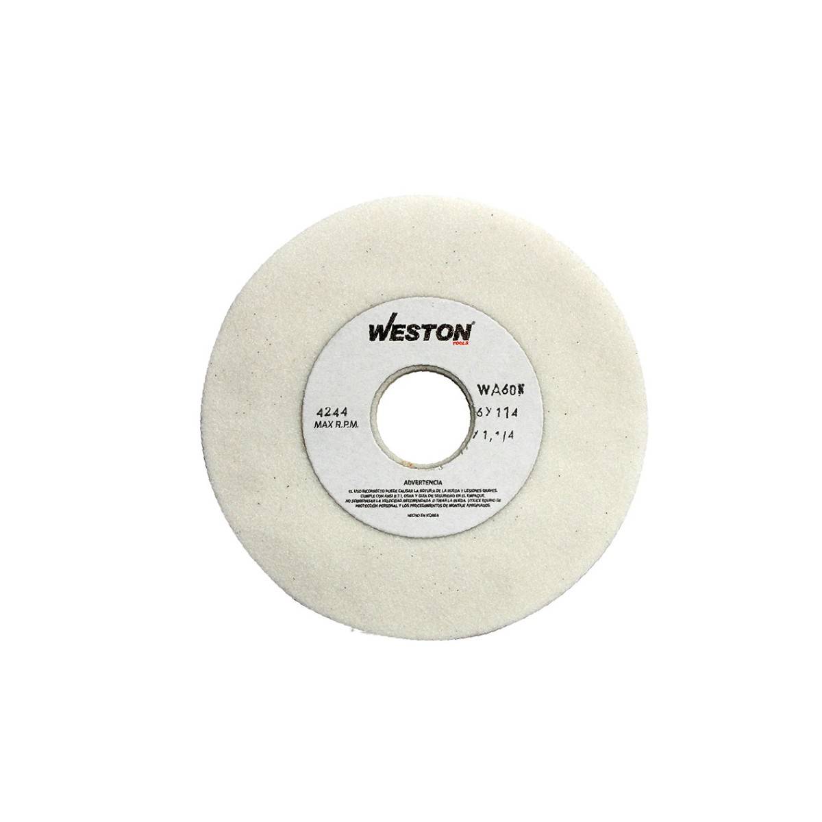 RUEDA BLANCA TIPO 1 8" X 1/2" X 1-1/4" WA60