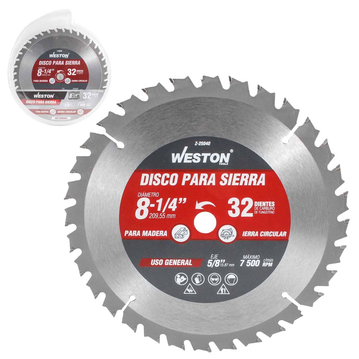 DISCO PARA SIERRA CIRCULAR P/MADERA 8-1/4'' X 5/8'' 32DT