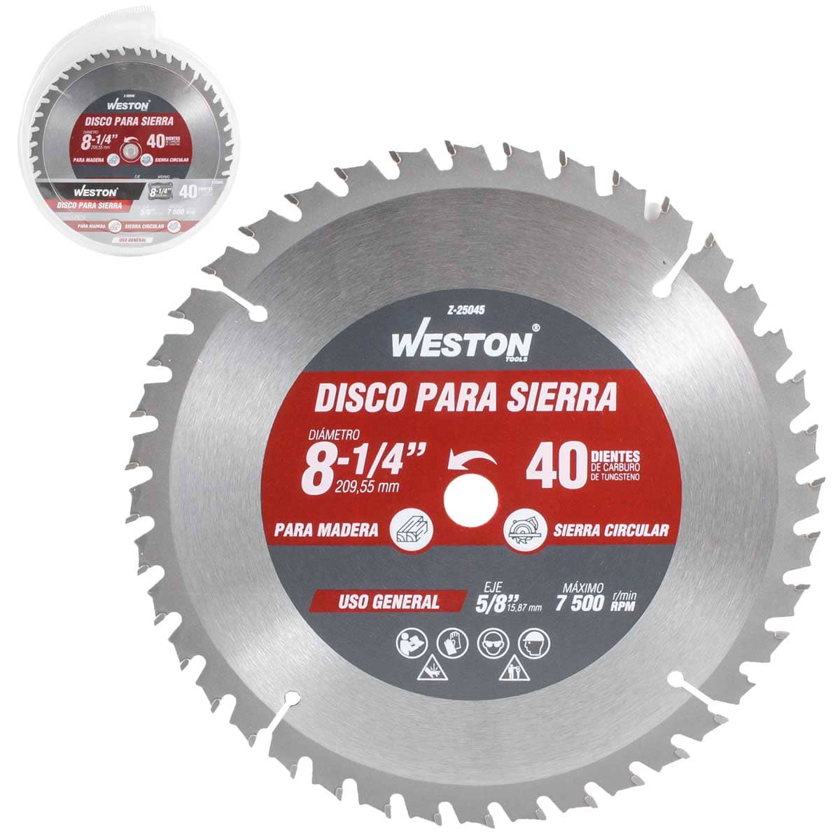 DISCO PARA SIERRA CIRCULAR P/MADERA 8-1/4'' X 5/8'' 40DT