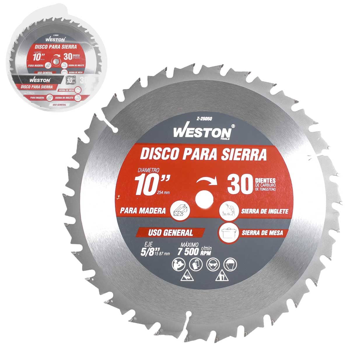 DISCO PARA SIERRA CIRCULAR P/MADERA 10'' X 5/8'' 30DT